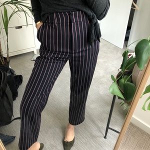 Zara Pants - Zara Pinkstriped Ankle Slacks XS Zara Pants - Zara Pinkstriped Ankle Slacks XS